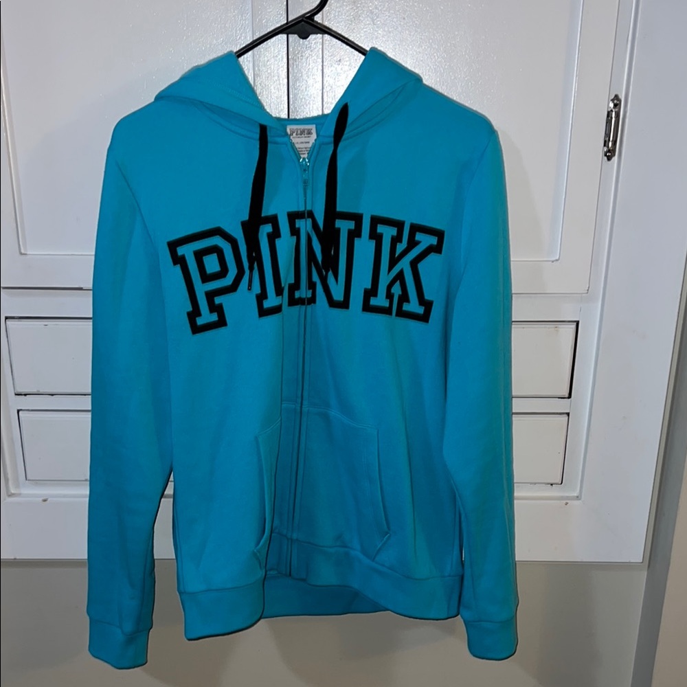 PINK Blue Zip-Up Hoodie